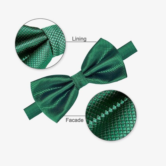 Elegant Bow Tie Bowtie Polyester White Checkered - Picture 4 of 4